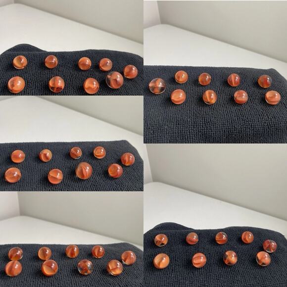 Vintage Marble King 45 Cats Eye Marbles Red Transparent Lot Different Sizes - Picture 1 of 6
